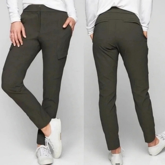 VGUC Athleta Wander Utility Pant Olive Green Sz 0 Zero - Picture 1 of 16